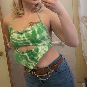 Tie dye halter crop top